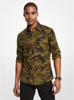 Michael Kors | Slim-Fit Camouflage Stretch Cotton Shirt商品图片,4折