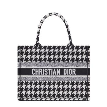 迪奥托特包, Dior | 【预售3-7天】DIOR/迪奥 21BOOK TOTE系列 女士小号黑色千鸟格纹刺绣手提托特包M1296ZTQT_M911商品图片 8折, 包邮包税