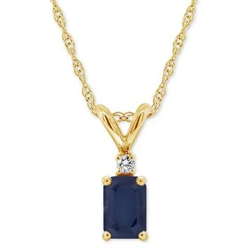 Macy's | Sapphire (3/4 ct. t.w.) & Diamond Accent 18" Pendant Necklace in 14k Gold (Also in Ruby),商家Macy's,价格¥5942