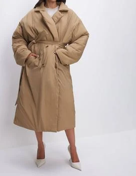 Good American | Belted Puffer Trench Coat In Beige,商家Premium Outlets,价格¥1313
