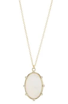 Argento Vivo Sterling Silver | Inlay Mother of Pearl Oval Pendant Necklace,商家Nordstrom Rack,价格¥183