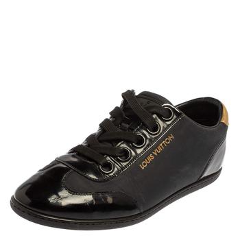 lv低帮鞋, [二手商品] Louis Vuitton | Louis Vuitton Black/Gold  Nylon And Leather Low Top Sneakers Size 36.5商品图片 9.6折, 满1件减$100, 满减