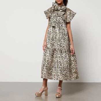推荐Sister Jane Fame Leopard-Jacquard Tiered Midi Dress商品