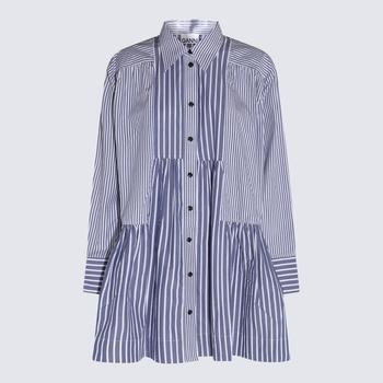 推荐GANNI BLUE AND WHITE COTTON SHIRT DRESS商品