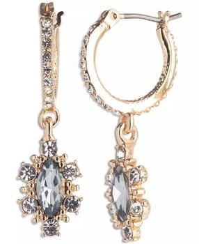 MARCHESA | Pavé & Color Crystal Marquise-Shape Charm Huggie Hoop Earrings,商家Macy's,价格¥216