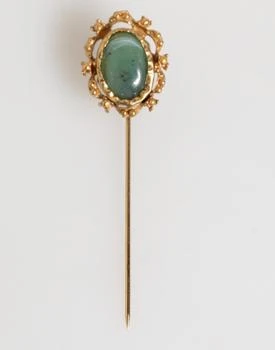 Dolce & Gabbana | Dolce & Gabbana Gold Tone Green Stone Antique Men Accessory Brooch Pin,商家Siebentaschen,价格¥2836