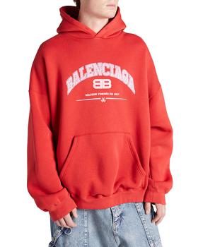 巴黎世家衬衫海淘, Balenciaga | Men's Logo Wide-Fit Pullover Hoodie商品图片 