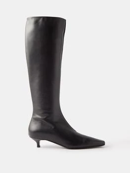 推荐The Slim leather and suede knee-high boots商品