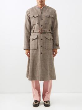 Gucci | Prince of Wales-check wool-blend coat商品图片,