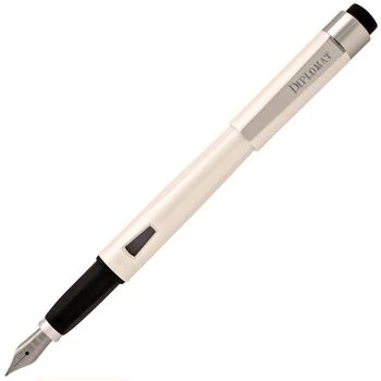 Diplomat | Diplomat Fountain Pen - Magnum Pearl White Resin Black Grip, Broad Nib | D40901028,�商家My Gift Stop,价格¥160