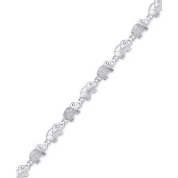 Macy's | Diamond Accent Elephant Bracelet in Silver-Plate,商家Macy's,价格¥337