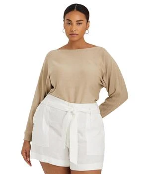Ralph Lauren | Plus-Size Cotton-Blend Dolman-Sleeve Sweater 3.4折起, 满$220减$30, 满减