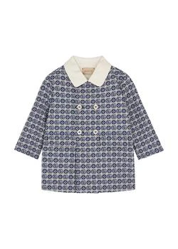 Gucci | KIDS Blue GG-jacquard cotton-blend coat,商家Harvey Nichols,价格¥10362