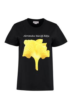 Alexander McQueen | Alexander McQueen Mushroom Printed Crewneck T-Shirt商品图片,6.4折起