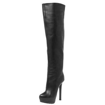推荐Giuseppe Zanotti Black Leather Over the Knee Platform Boots Size 36.5商品