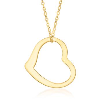商品Canaria Italian 10kt Yellow Gold Heart Pendant Necklace图片