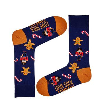 商品Love Sock Company | Men's Gingerbread Cookie, Candy Cane Christmas Novelty Crew Socks,商家Macy's,价格¥76图片