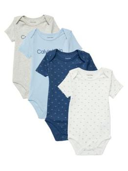 商品Calvin Klein | Baby Boy's 4-Pack Logo Bodysuit Set,商家Saks OFF 5TH,价格¥144图片