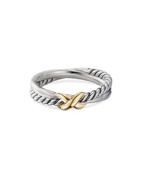 商品David Yurman | Sterling Silver & 18K Yellow Gold Petite X Ring,商家Bloomingdale's,价格¥2088图片