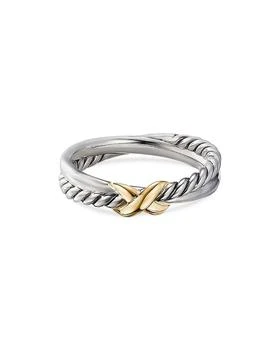 David Yurman | Petite X Ring in Sterling Silver with 18K Yellow Gold, 4mm,商家Bloomingdale's,价格¥2206