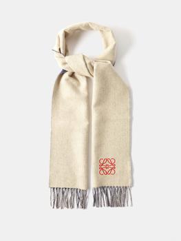 罗意威围巾好不好, Loewe | Anagram-embroidered wool-blend scarf商品图片 