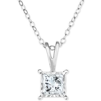 商品TruMiracle | Diamond Princess 18" Pendant Necklace (1/2 ct. t.w.) in 14k White, Yellow, or Rose Gold,商家Macy's,价格¥3794图片