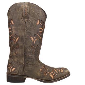 Belle Tooled-Inlay Square Toe Cowboy Boots product img