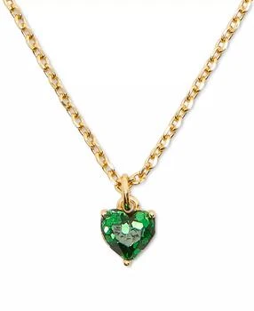 Kate Spade | Gold-Tone Stone Heart Pendant Necklace, 16" + 3" extender,商家Macy's,价格¥150