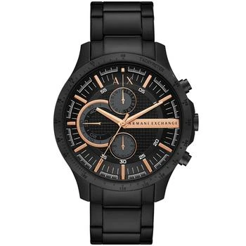 Armani Exchange | Men's Chronograph in Black Plated Stainless Steel Bracelet Watch 46mm 