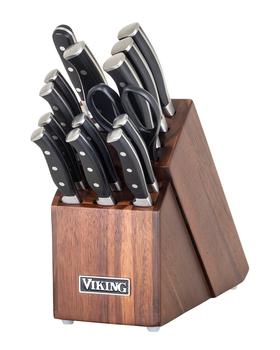 商品Viking | Viking 15pc German Steel Cutlery Set with Wood Block,商家Premium Outlets,价格¥831图片