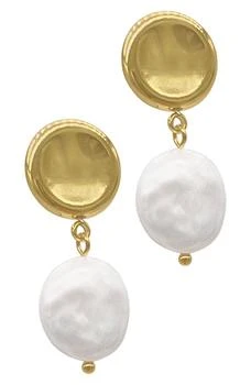 ADORNIA | Water Resistant Coin Freshwater Pearl Drop Earrings 3.5折, 独家减免邮费
