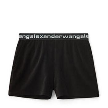 亚历山大王短袖衣服, Alexander Wang | 香港直邮ALEXANDER WANG亚历山大·王黑色女士弹力棉质短裤商品图片 额外8.2折x额外9折, 额外八二折, 额外九折