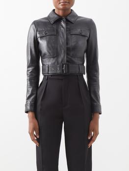 圣罗兰皮衣, Yves Saint Laurent | Cropped leather biker jacket商品图片 