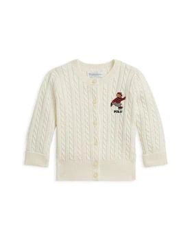 Ralph Lauren | Polo Girls' Polo Bear Min Cable Cotton Cardigan - Baby,商家Bloomingdale's,价格¥436