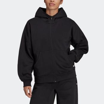 推荐Women's adidas Studio Lounge Fleece Hooded Full-Zip Sweatshirt商品