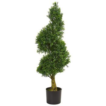 NEARLY NATURAL, NEARLY NATURAL | 4' Spiral Boxwood Artificial Tree, UV Resistant商品图片 6.9折