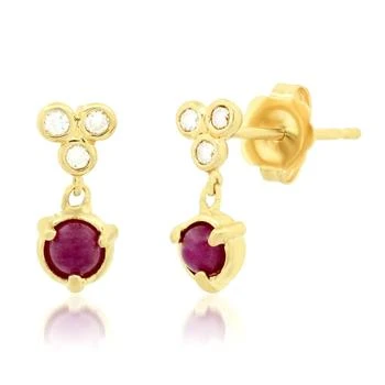 Elliot Young | Women's "claw" Bezel Drop 14K Stud Earring In Ruby,商家Premium Outlets,价格¥3328