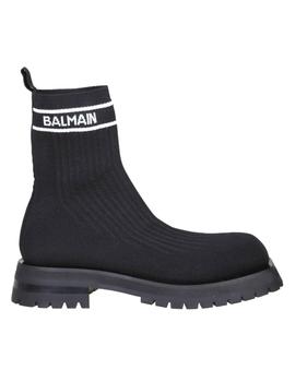 Balmain | Balmain Army Ankle Boots In Black Stretch Knit - Men商品图片,9.4折