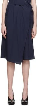 推荐Navy Layered Soft Midi Skirt商品