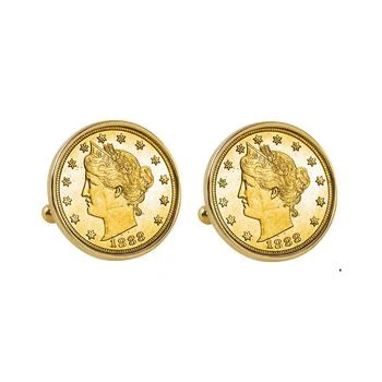 American Coin Treasures | Gold-Layered 1800's Liberty Nickel Bezel Coin Cuff Links,商家Macy's,价格¥449
