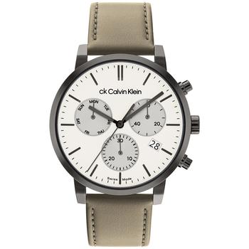ck手表男评价, Calvin Klein | Men's Swiss Chronograph Gauge Tan Leather Strap Watch 42mm商品图片 
