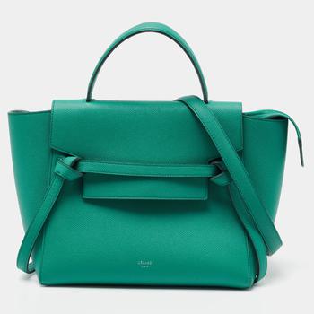 celine皮带, [二手商品] Celine | Celine Green Leather Micro Belt Top Handle Bag商品图片 8.2折, 满1件减$100, 满减