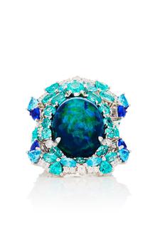 商品Anabela Chan - Women's Ocean 18K White Gold Multi-Stone Ring - Blue - US 7 - Moda Operandi - Gifts For Her图片