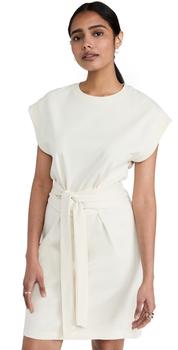 vince dress, Vince | Vince Short Sleeve Tie Waist Dress商品图片 5折