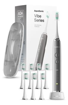 商品AquaSonic | VIBE Series Charcoal Gray UltraSonic Whitening Toothbrush with 8 DuPont Brush Heads & Travel Case,商家Nordstrom Rack,价格¥306图片