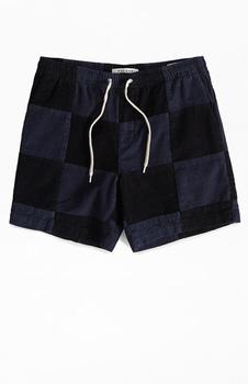 PacSun | Navy Patchwork Corduroy Shorts商品图片,8.9折