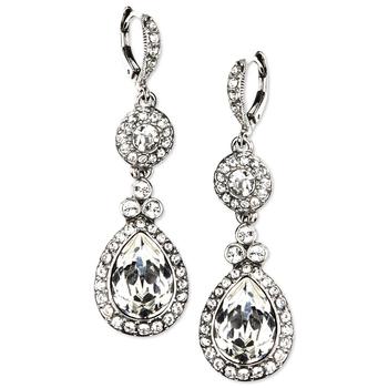 product Silver-Tone Crystal Element Double Drop Earrings image