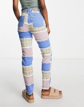 The Ragged Priest代购, The Ragged Priest | The Ragged Priest high waisted mom jeans in blue patchwork商品图片 7.5折