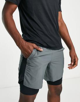 Under Armour | Under Armour Running Launch 2 in 1 7inch shorts in grey商品图片,