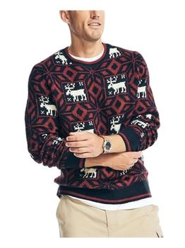 Nautica | Reissue Mens Graphic Ribbed Trim Pullover Sweater 4.5折